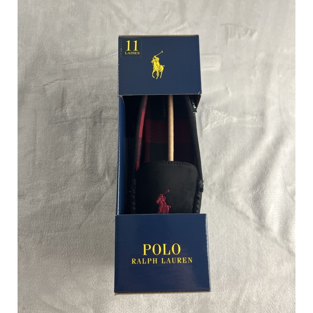 Polo Ralph Lauren Slipper Women 11 Black Dezi V Moccasin Memory Foam Pony Logo - Picture 4 of 8